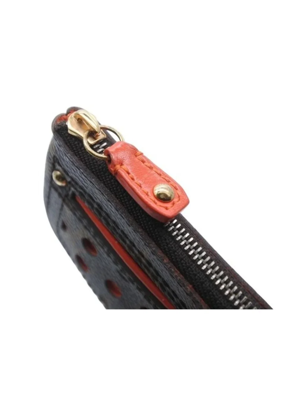 Louis Vuitton Pochette Cles Coin Purse Monogram Perfo Leather Orange